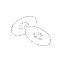 Compact disk icon. Cd or DVD symbol. Stock vector illustration isolated on white background.