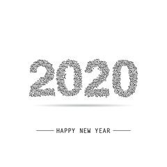 Happy New Year 2020 Text Design. Vector Eps 10