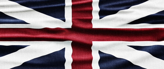 Great Britain National Day. UK Flag with stripes and national colors. Union Jack. Background illustration.