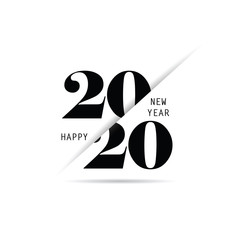 Happy New Year 2020 Text Design. Vector Eps 10