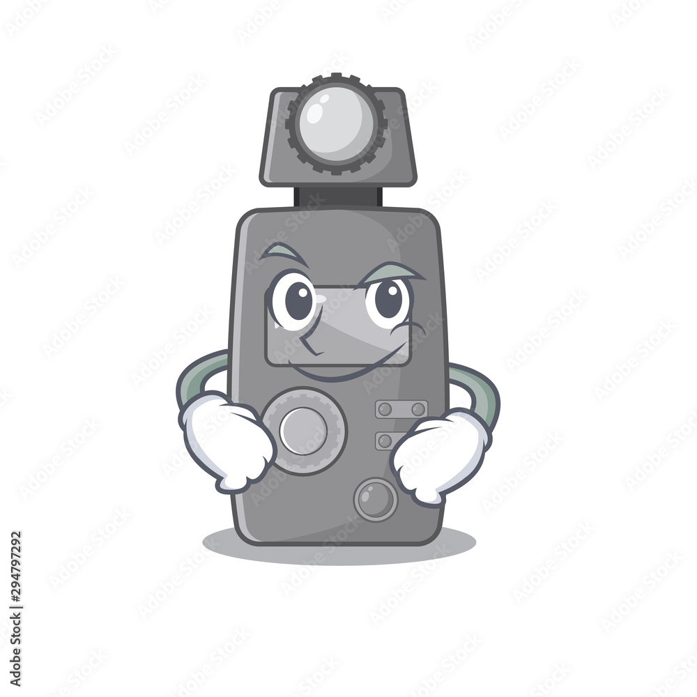 Sticker Smirking light meter isolated with the cartoon