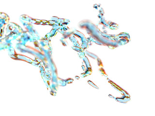 Fototapeta na wymiar splashes of transparent liquid