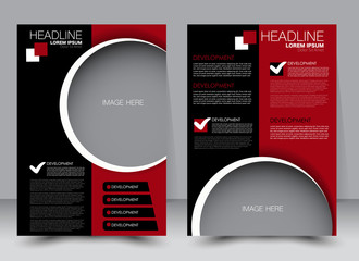 Abstract flyer design background. Brochure template. Can be used for magazine cover, business mockup, education, presentation, report. a4 size with editable elements. Red and black color.