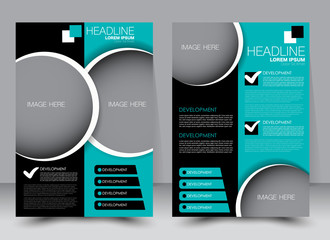 Abstract flyer design background. Brochure template. Can be used for magazine cover, business mockup, education, presentation, report. a4 size with editable elements. Green and black color.