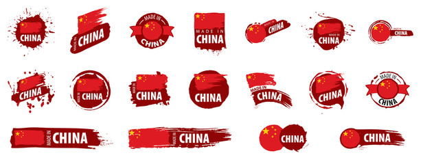 China flag, vector illustration on a white background.