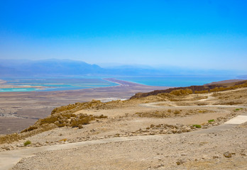 Mountain view of the dead sea and the Judean desert