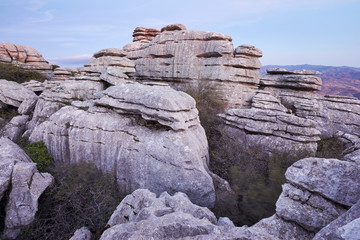 Geological formations in Torcal de Antequera, Malaga