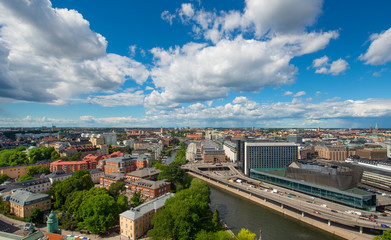 Fototapeta na wymiar Aerial view of Stockholm City