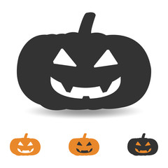 halloween pumpkin illustration for party and decoration, scary face icon