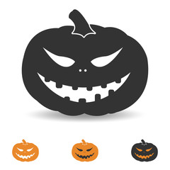 halloween pumpkin illustration for party and decoration, scary face icon