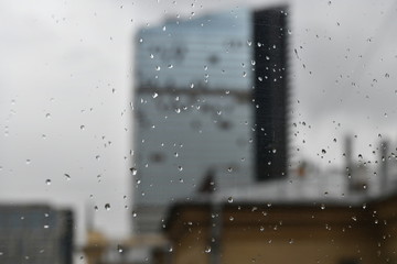 window with raindrops