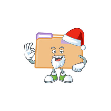 Santa folder data isolated on white background