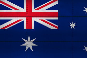 Flag of Australia on metal