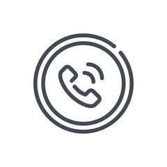 Customer service line icon. Helpline and call back vector outline sign.
