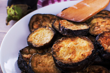 fried eggplant with freshly grated garlic and parsley