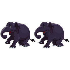 Two Grey Elephants - Cartoon Vector Image
