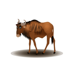 Wildebeest with Expressions - Cartoon Vector Image