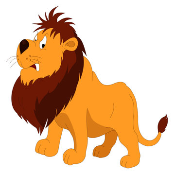 Angry Lion - Cartoon Vector Image
