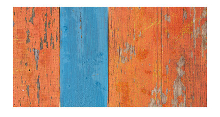 Color painted old wooden board isolated on white