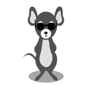 Blind Mouse - Cartoon Vector Image