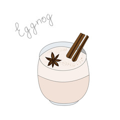 Christmas hot drink. Eggnog with Caramel Cane and star anise.