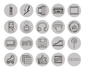 Isolated fashion style icon set vector design