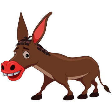 Donkey with Long Ears - Cartoon Vector Image