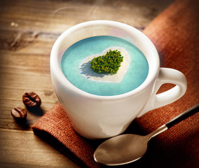 Summer island in coffee cup