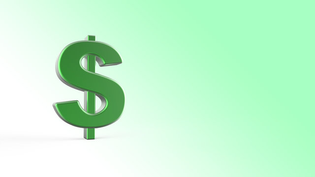 3d green dollar sign - stock image	