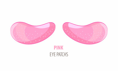 Cosmetic hydrogel pink eye patch jar. Cosmetic product for skin. Patches under the eyes. ollagen mask. Korean cosmetics. Facial skin care. Beauty product for eye care