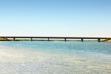 Obraz premium The big bridge. Bridge against the sky