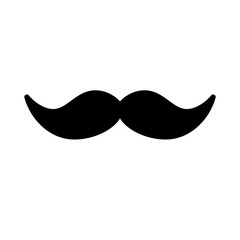 Vector illustration of a simple black moustache silhouette.