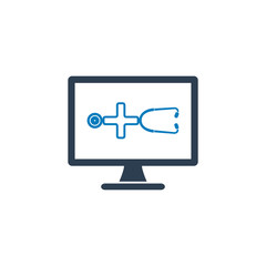 Online Medical Service Icon. Flat style vector EPS.