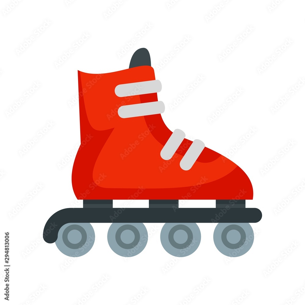 Poster inline skates icon. flat illustration of inline skates vector icon for web design