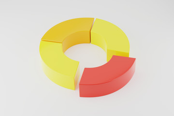 3d rendering Circle ring chart for infographics. diagram with 4 options.