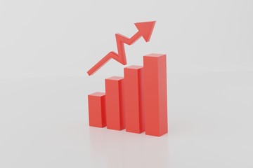 Business bar chart and finance concept, 3d render image and computer generated image.
