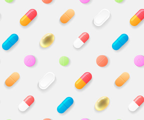 Pharmasy colorful pills, blisters with tablet