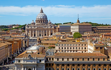 View of St Peter cathedral in rome italy