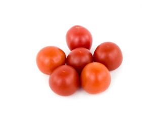 Tomatoes on a white background