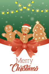 merry christmas card with sweet ginger cookies
