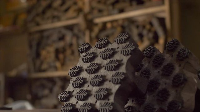 Block Printing - Beautiful design of woodblock stamps for fabric printing. 