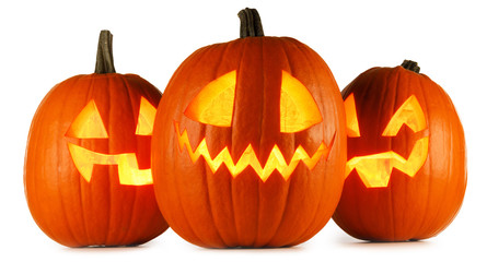 Halloween Pumpkins on white