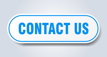 contact us sign. contact us rounded blue sticker. contact us