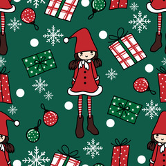 Christmas holidays season seamless pattern.