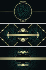 Set of templates for cover, cards, invitations, posters, banners. Vintage luxury floral design