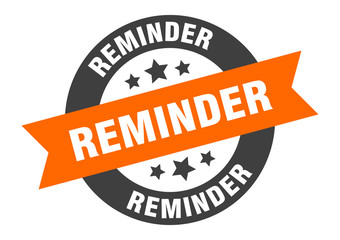 Obraz premium reminder sign. reminder orange-black round ribbon sticker