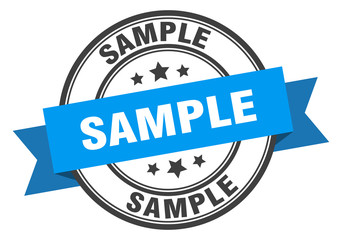 sample label. sample blue band sign. sample