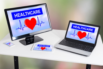 Healthcare concept on different devices