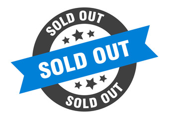 Fototapeta premium sold out sign. sold out blue-black round ribbon sticker
