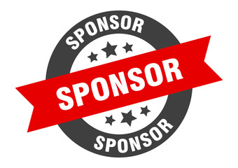 sponsor sign. sponsor black-red round ribbon sticker